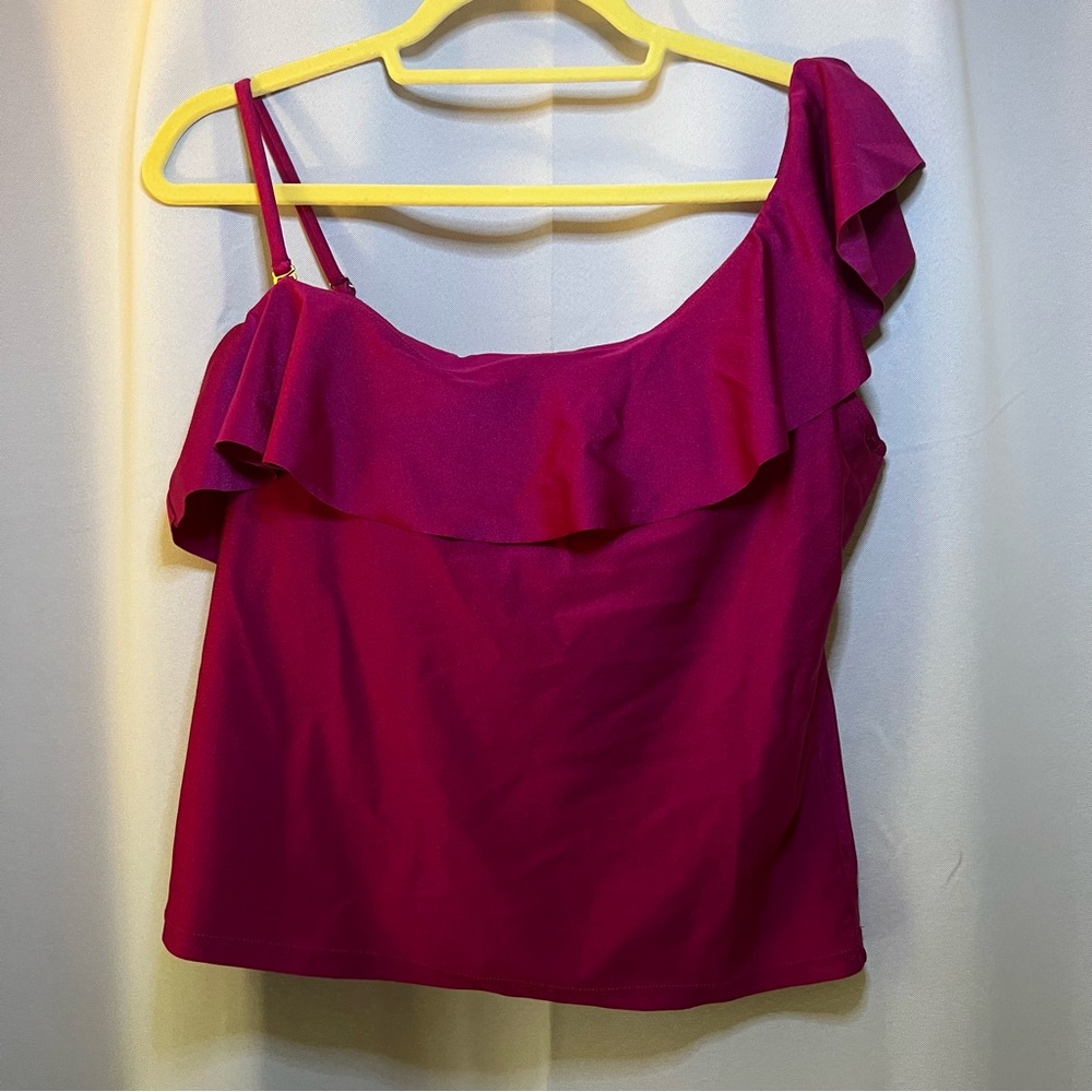 time and tru ruffle tankini swim top, medium